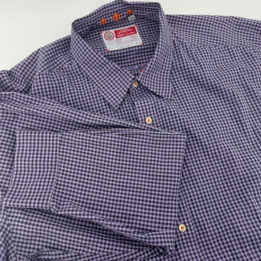 Robert Graham Mens 3XL Gingham Button Down Shirt Long Sleeve Cotton